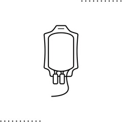 donor blood container vector icon in outline
