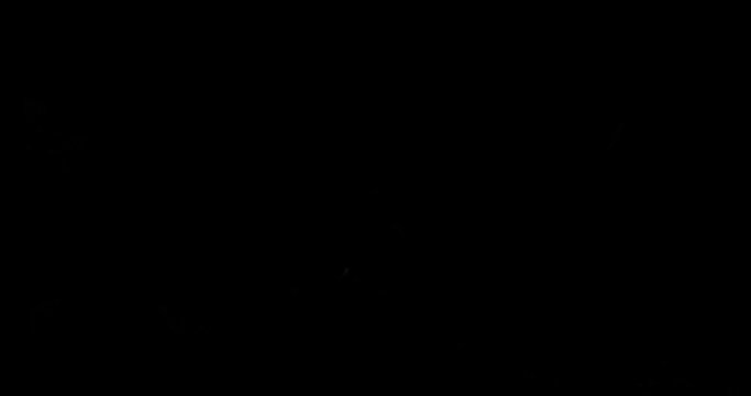 9 detonation with ember flying at screen with alpha channel. Fiery explosion filling screen. perfect for editing in your favorite app for video or logo reveal. 3D render, 4K