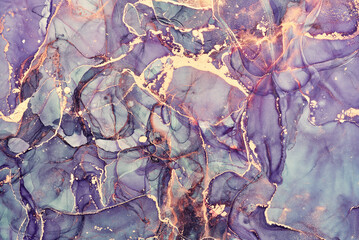 Fluid Art . Abstract colorful background, wallpaper. Mixing acrylic paints. Modern art. Marble texture. Alcohol ink colors  translucent