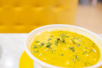 Crab curry with betel leaves. Thailand local food.