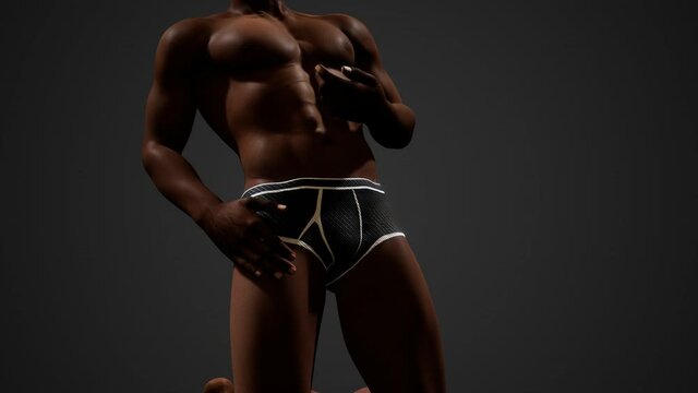 African American Male with bare chest