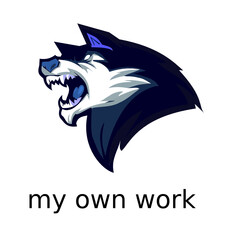 black and white wolf