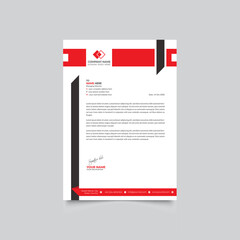 Abstract Modern Clean Creative Red Color  Elegant Professional Corporate Business style Letter Head design Template Vector illustration.