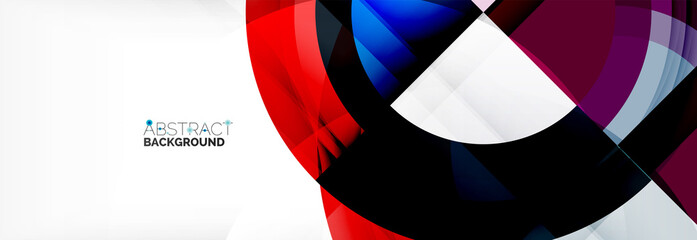 Obraz premium Round shapes, triangles and circles. Modern abstract background