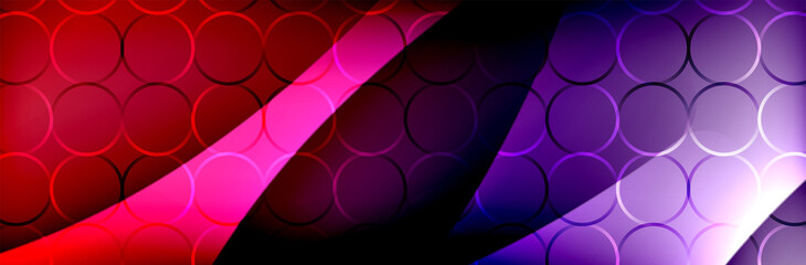 Fluid gradient neon color waves, vector abstract background