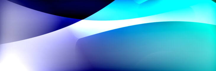 Fluid gradient neon color waves, vector abstract background