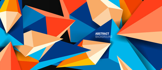 3d low poly abstract shape background vector illustration