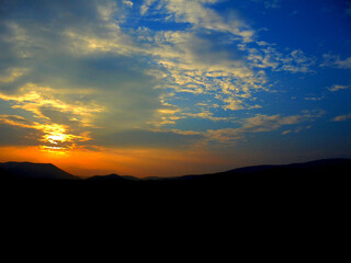 sunset in the mountains