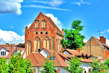 Panorama starówki świdwińskiej - obrazy, fototapety, plakaty