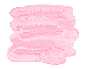 Pink Watercolor background with clear borders and spots. Watercolor brush stains. Frame with copy space for text.