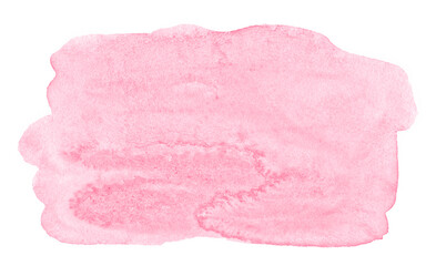 Pink Watercolor background with clear borders and spots. Watercolor brush stains. Frame with copy space for text.
