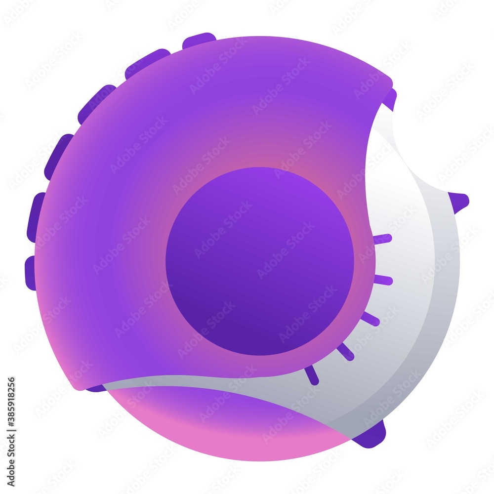 Poster round inhaler icon. cartoon of round inhaler vector icon for web design isolated on white background
