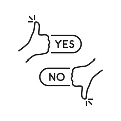 thumbs up and down like yes and no