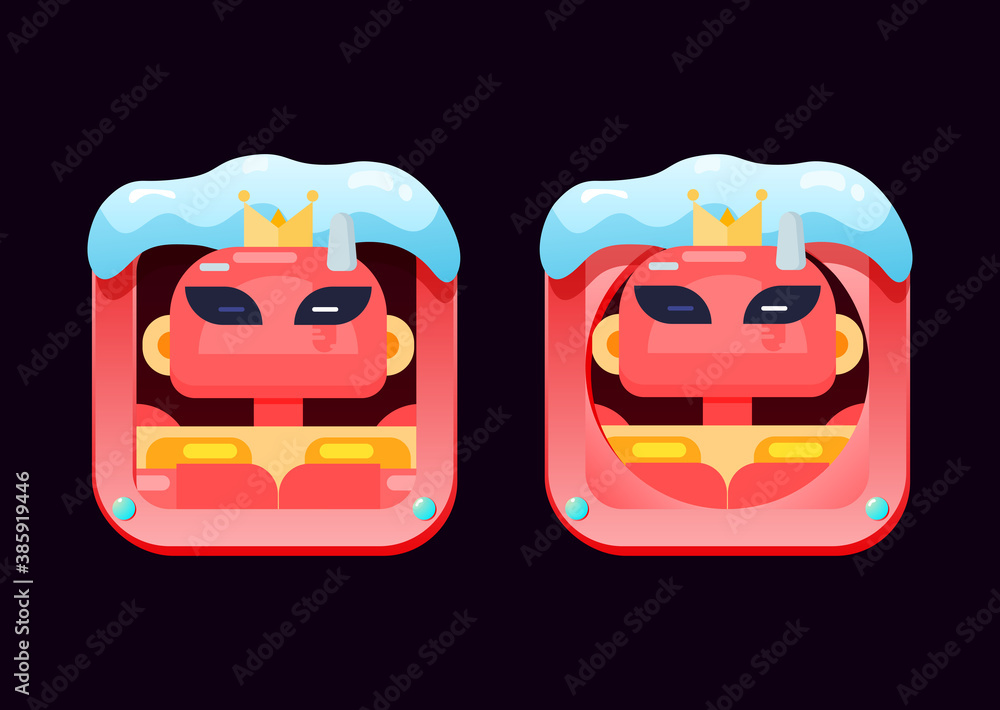 Aufkleber set of gui avatar border character with christmas theme for game ui asset elements vector illustrati