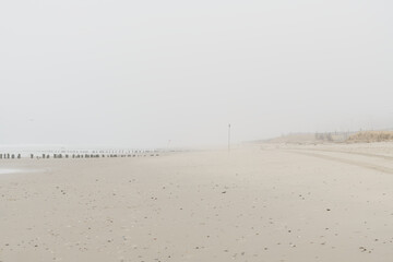 Foggy beach in the early morning