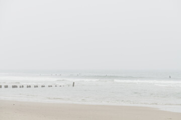 Foggy beach in the early morning
