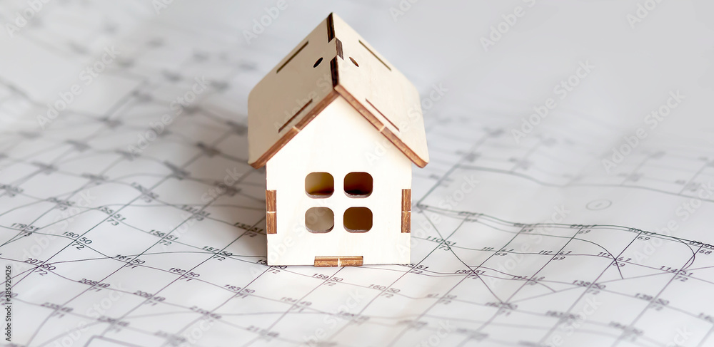Poster housing market concept image with graph on chart background