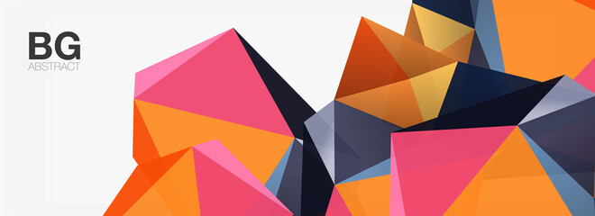 3d mosaic abstract backgrounds, low poly shape geometric design