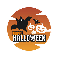 Happy Halloween vector lettering. Holiday lettering for banner. Happy Halloween poster greeting card party invitation. Vector illustration.