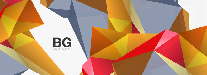 3d mosaic abstract backgrounds, low poly shape geometric design