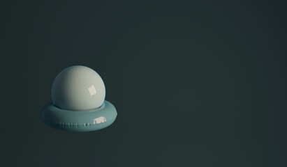 Planet Uranus in a floatie. A 3d render.
