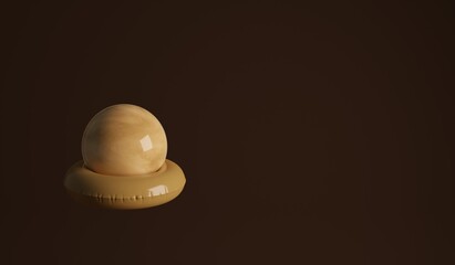 Planet Venus in a floatie. A 3d render.