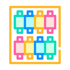 threads set color icon vector flat illustration