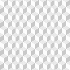 Seamless Pattern with Isometric Grayscale Cube. Geometric Cubes Background 3D Design. Background for Business Cards and Covers. Design for Paper and Postcards