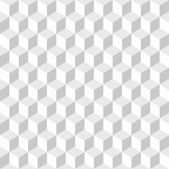 Seamless Pattern with Isometric Grayscale Cube. Geometric Cubes Background 3D Design. Background for Business Cards and Covers. Design for Paper and Postcards