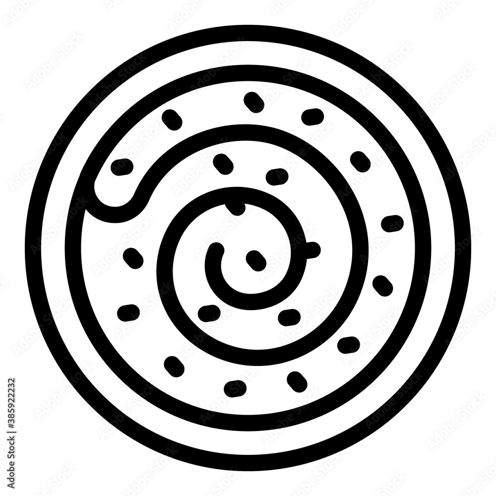 Poster cinnamon bakery icon. outline cinnamon bakery vector icon for web design isolated on white backgroun
