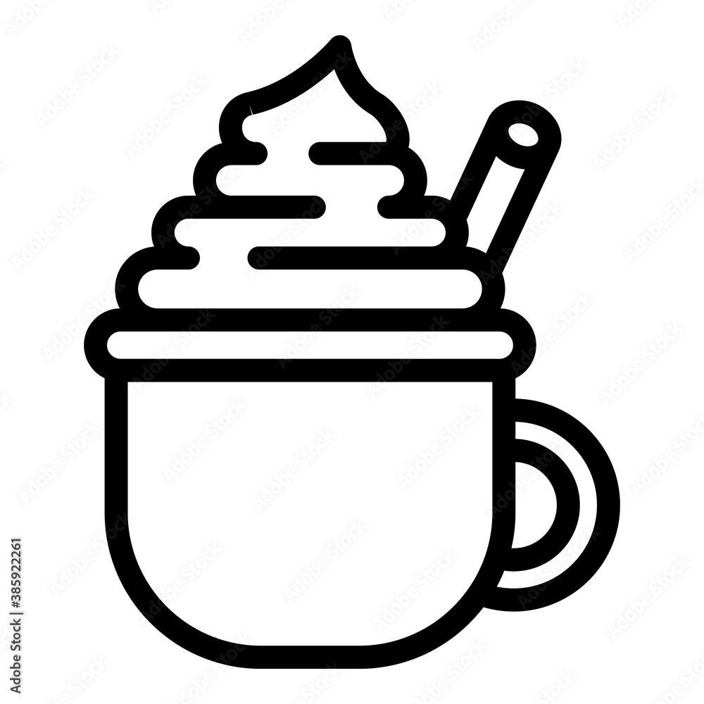 Poster latte cinnamon icon. outline latte cinnamon vector icon for web design isolated on white background