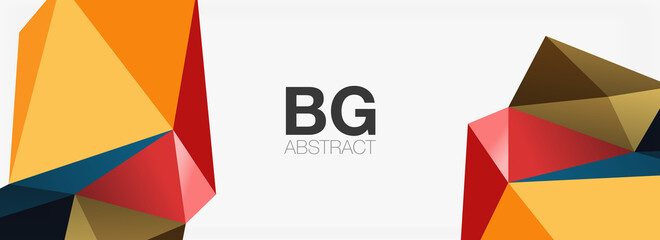 3d mosaic abstract backgrounds, low poly shape geometric design