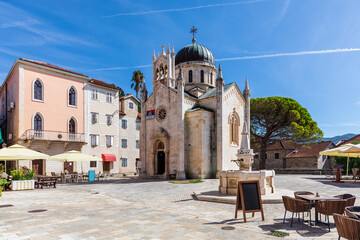 Church of St. Jerome  and the square in Herceg Novi, Montenegro
