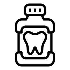 Dental mouthwash icon. Outline dental mouthwash vector icon for web design isolated on white background