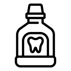 Care tooth mouthwash icon. Outline care tooth mouthwash vector icon for web design isolated on white background