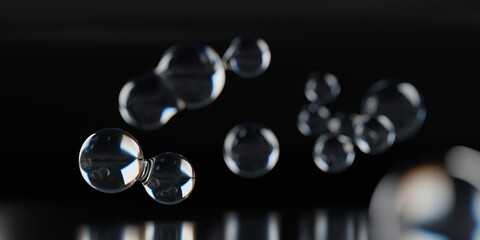 Abstract crystal shapes. A  3d render.