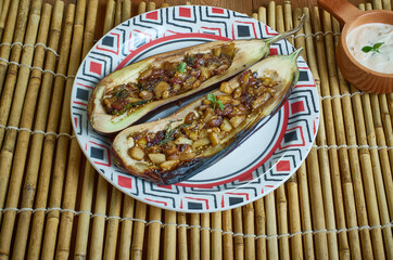 Greek Melitzana Sta Karvouna