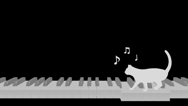 Cat silhouette Piano walk rhythm riding tempo 120 2 beats loop pattern A