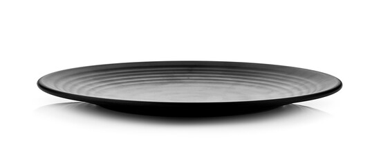 black plate isolated on white background