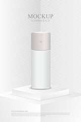 Poster minimalist white mockup cosmetic product