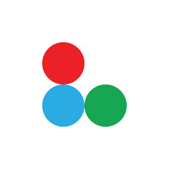 L letter with triple circle logo design vector