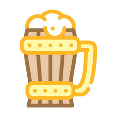 beer cup color icon vector flat illustration