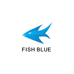 Fish Blue Logo Vector Simple Templates  Animal