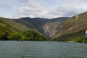 The steep and beautiful Sumidero Canyon in Chiapas, Mexico