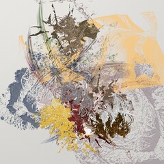 Watercolor, oil, grunge background Texture of strokes of colored paint, blurred spots with brushes of different sizes and shapes.