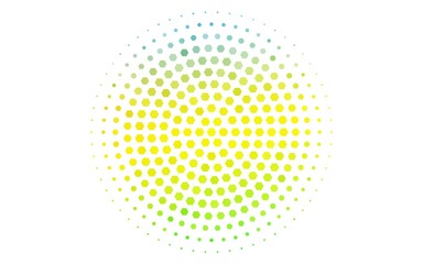 Light Blue, Yellow vector cover with set of hexagons.