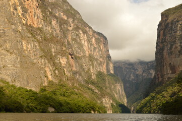 The steep and beautiful Sumidero Canyon in Chiapas, Mexico