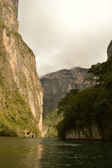 The steep and beautiful Sumidero Canyon in Chiapas, Mexico