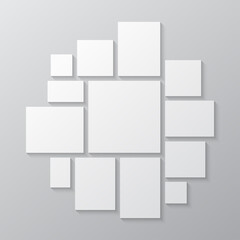 Vector empty collage board thirteen images, photo