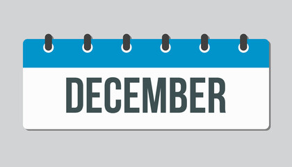 Vector icon day calendar, autumn month December